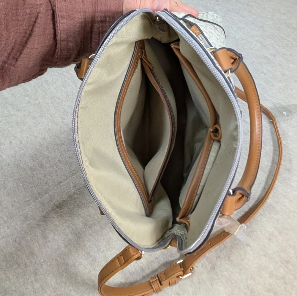 *NEW* JNY Cream Daisy Spring Dome Handbag Purse Detachable Shoulder Strap Medium - Picture 9 of 11